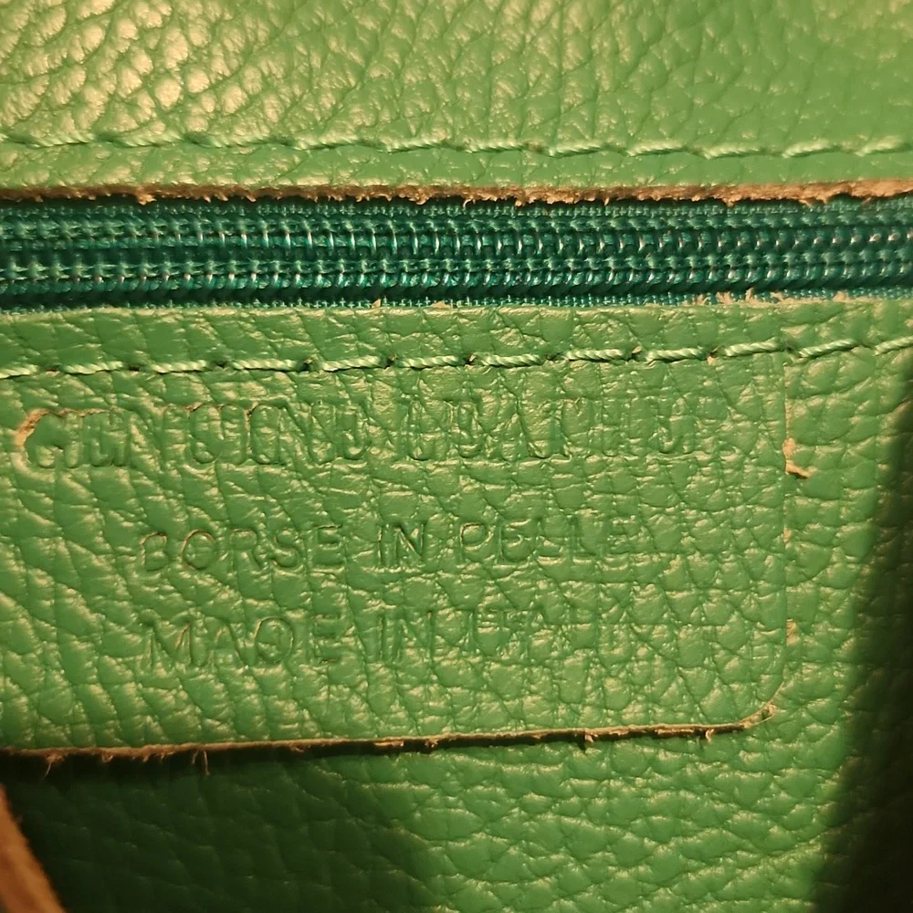 Italian Teal Leather Tote Bag